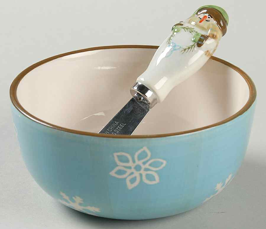 Evergreen Ernie Dip Bowl & Spreader Set by Casa Moda-1