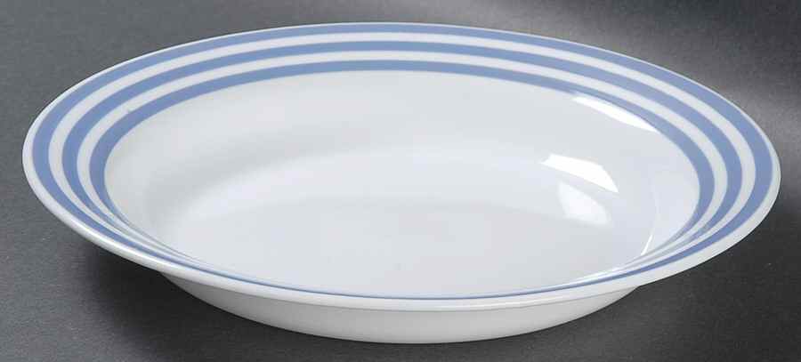 Periwinkle Rainbow Rim Soup Bowl by Corning Corelle-1