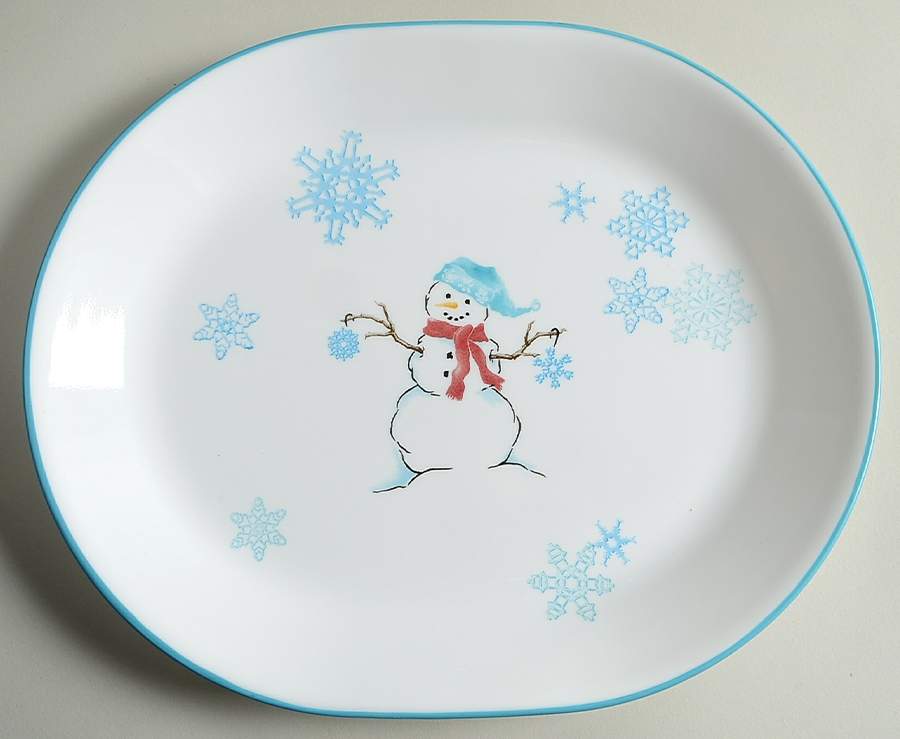 Winter Magic 12" Oval Serving Platter by Corning Corelle-1