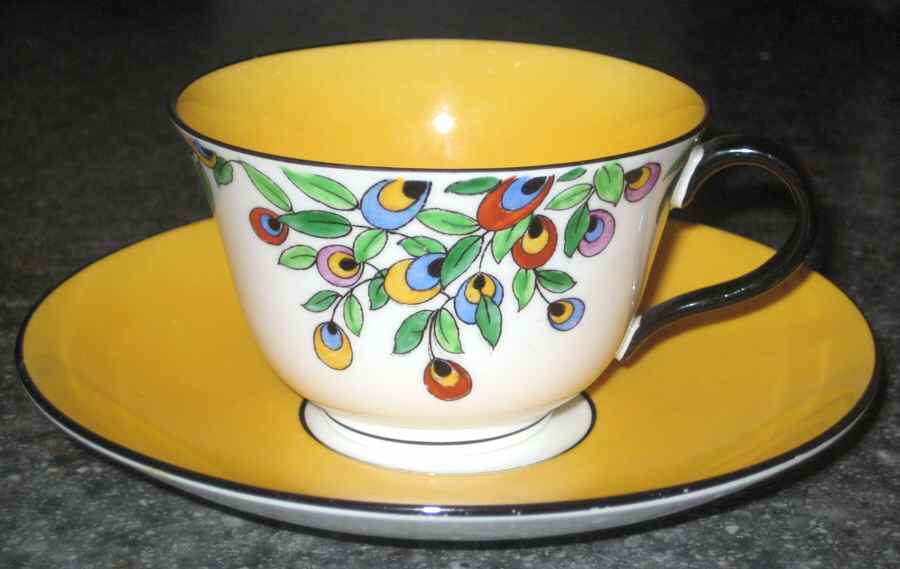 1076 Footed Cup & Saucer Set by Crown Staffordshire-1