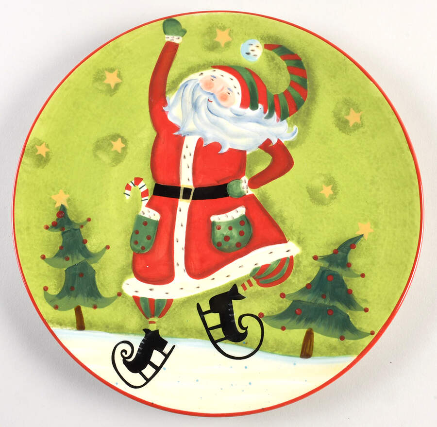 Skating Santa Dinner Plate by Certified International-1