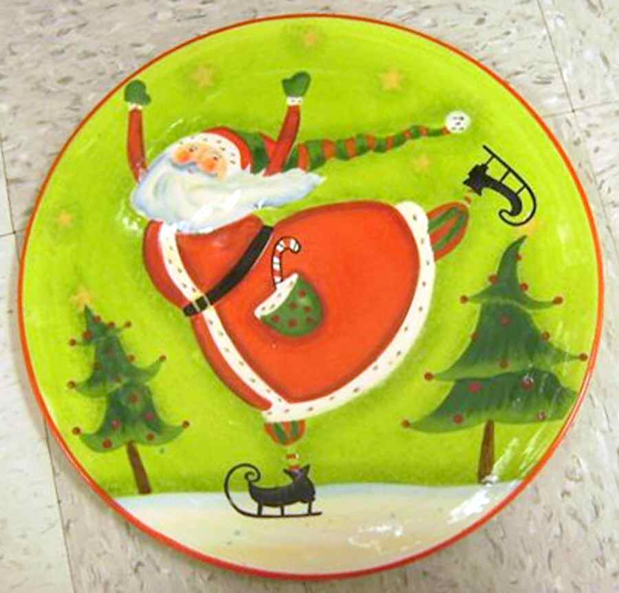Skating Santa Dinner Plate by Certified International-1