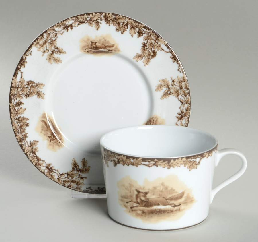 Aiken Flat Cup & Saucer Set by C E Corey-1