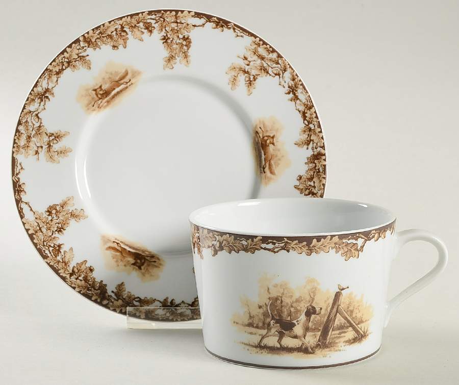 Aiken Flat Cup & Saucer Set by C E Corey-1