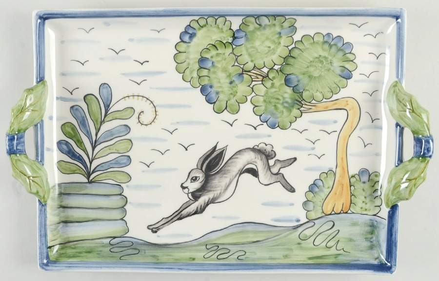 Le Lapin Handled Tray by C E Corey-1