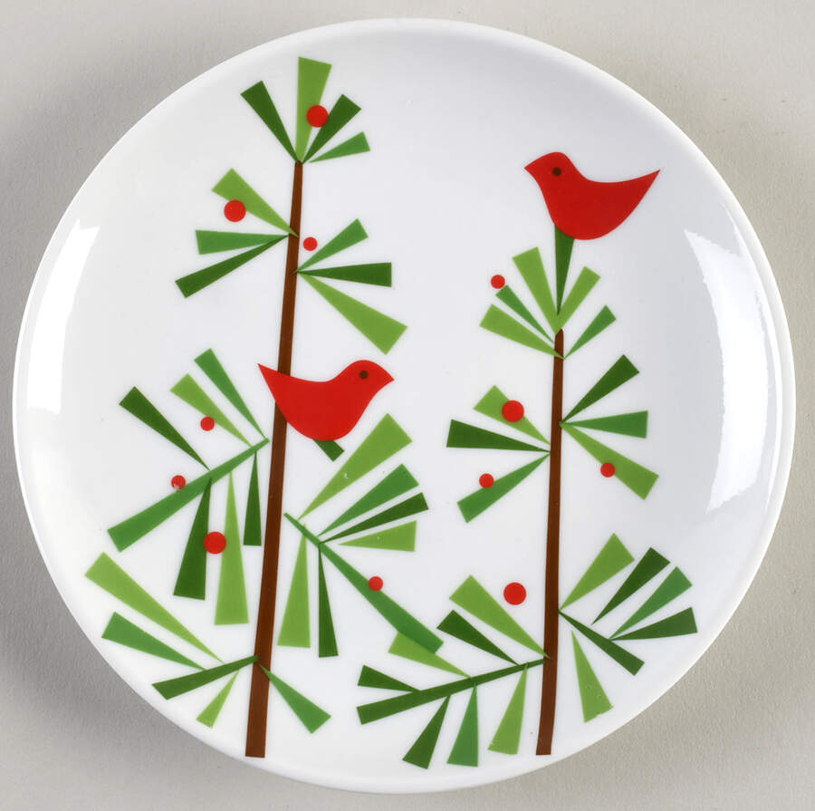 Holiday Cardinal-Cardinal Appetizer Plate by Crate & Barrel-1