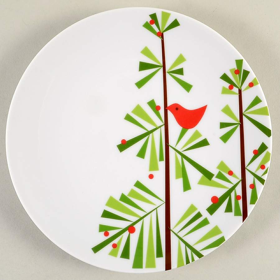 Holiday Cardinal-Cardinal Salad Plate by Crate & Barrel-1