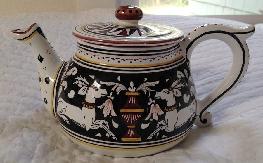 Siena Teapot & Lid by Cama (Deruta Italy)-1