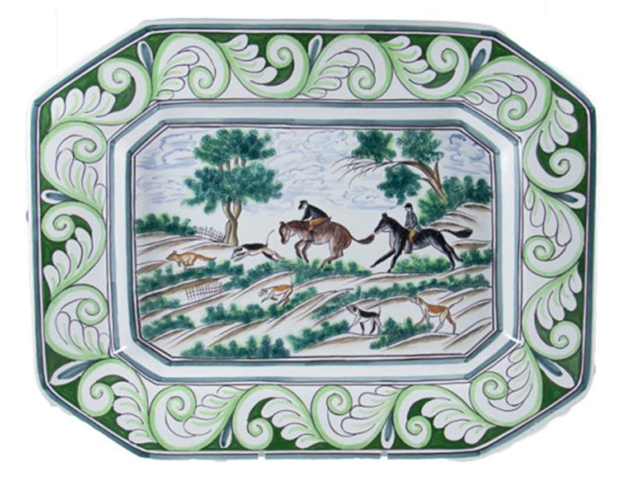 Century Hunt 17" Octagonal Serving Platter by C E Corey-1