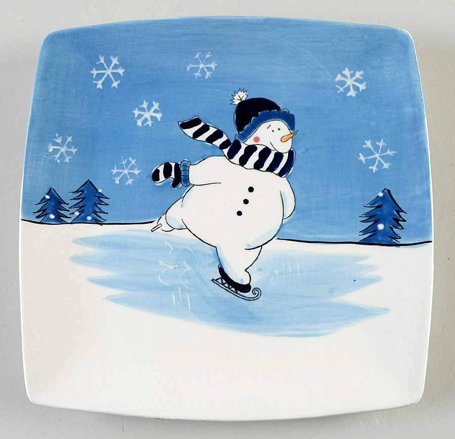 Snow Valley Square Salad Plate by Canterbury Potteries-1
