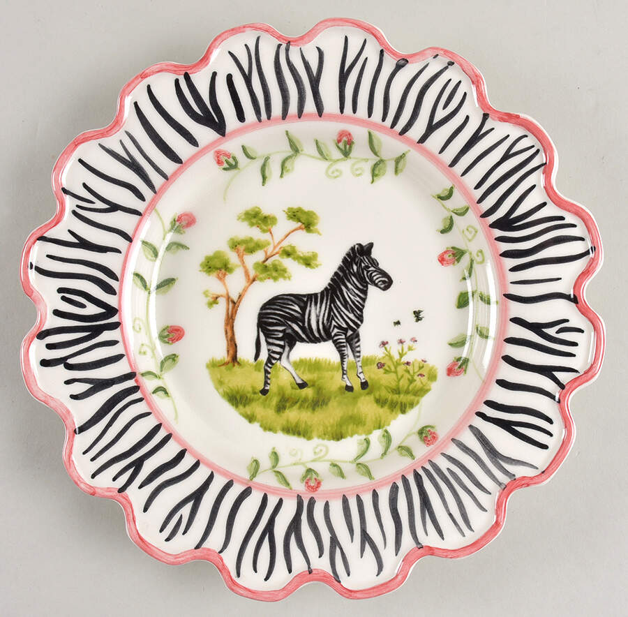 Zebra Salad Plate by C E Corey-1