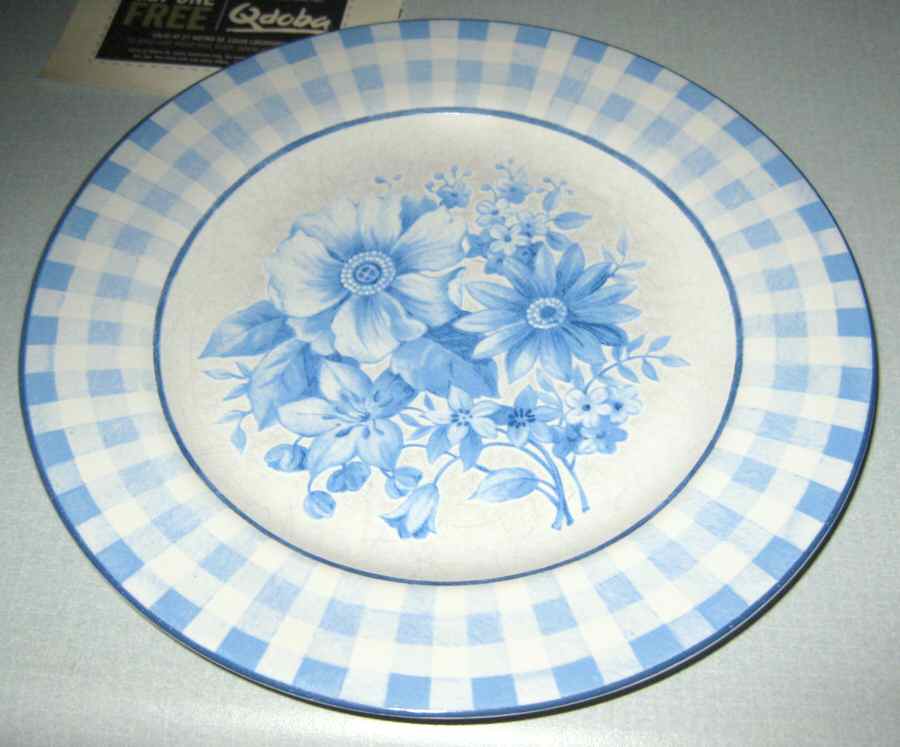 Blue Gingham Dinner Plate by Coventry (PTS)-1