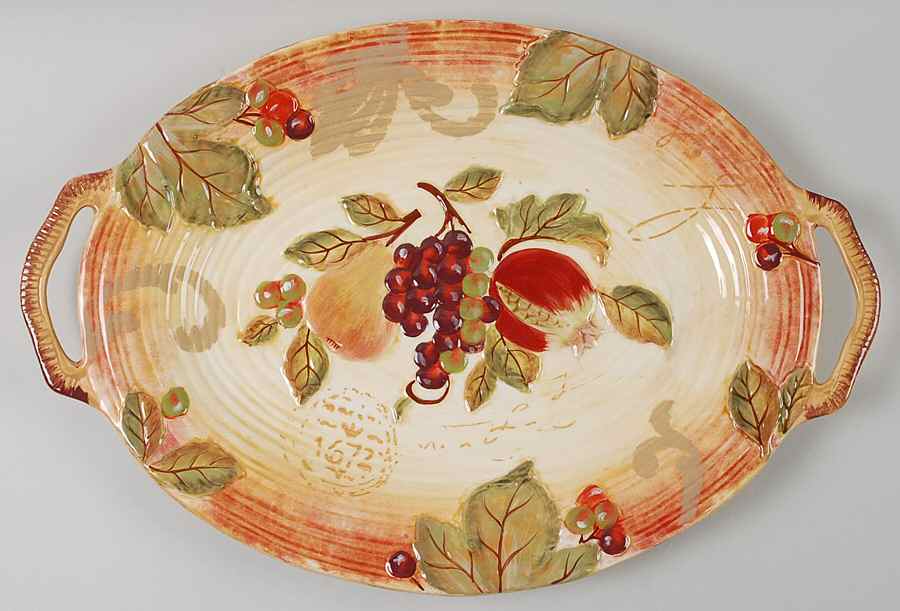 Siena 18" Oval Handled Platter by Certified International-1