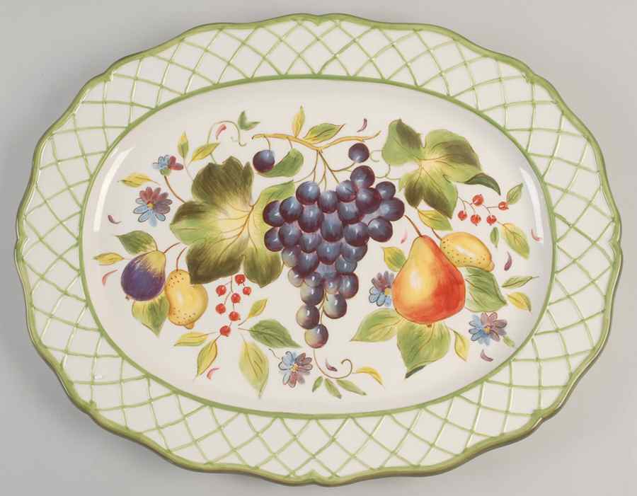 Tuscan Garden 18" Oval Serving Platter by Certified International-1
