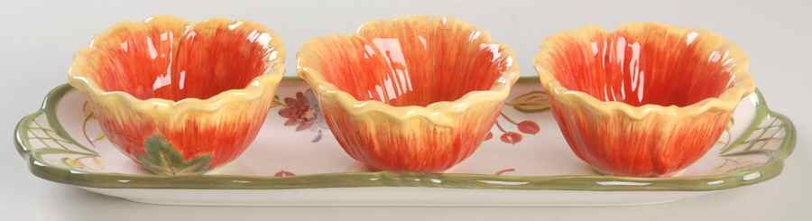 Tuscan Garden Condiment Set-3 Open Bowls & Tray by Certified International-1