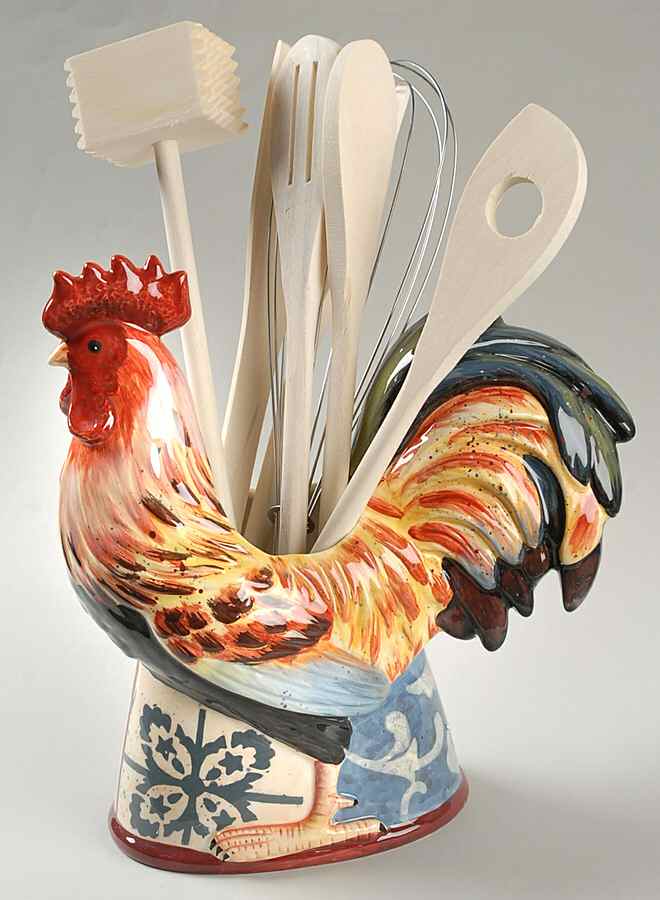Lille Rooster Figural Utensil Set by Certified International-1