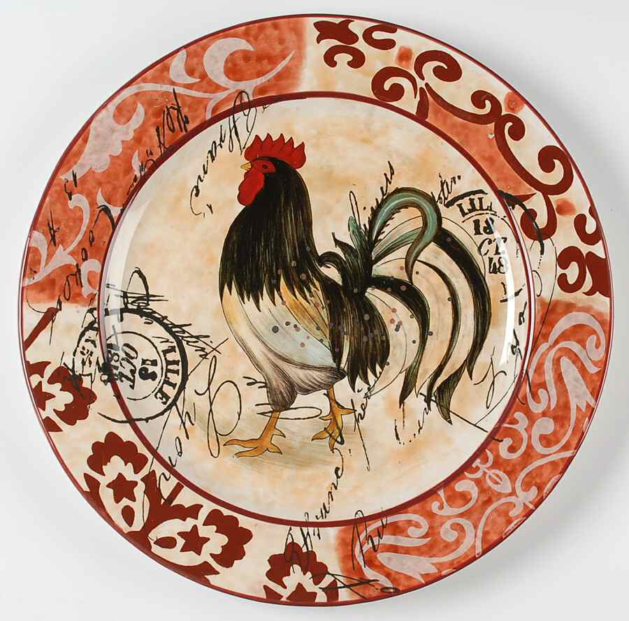 Lille Rooster 15" Chop Plate (Round Platter) by Certified International-1