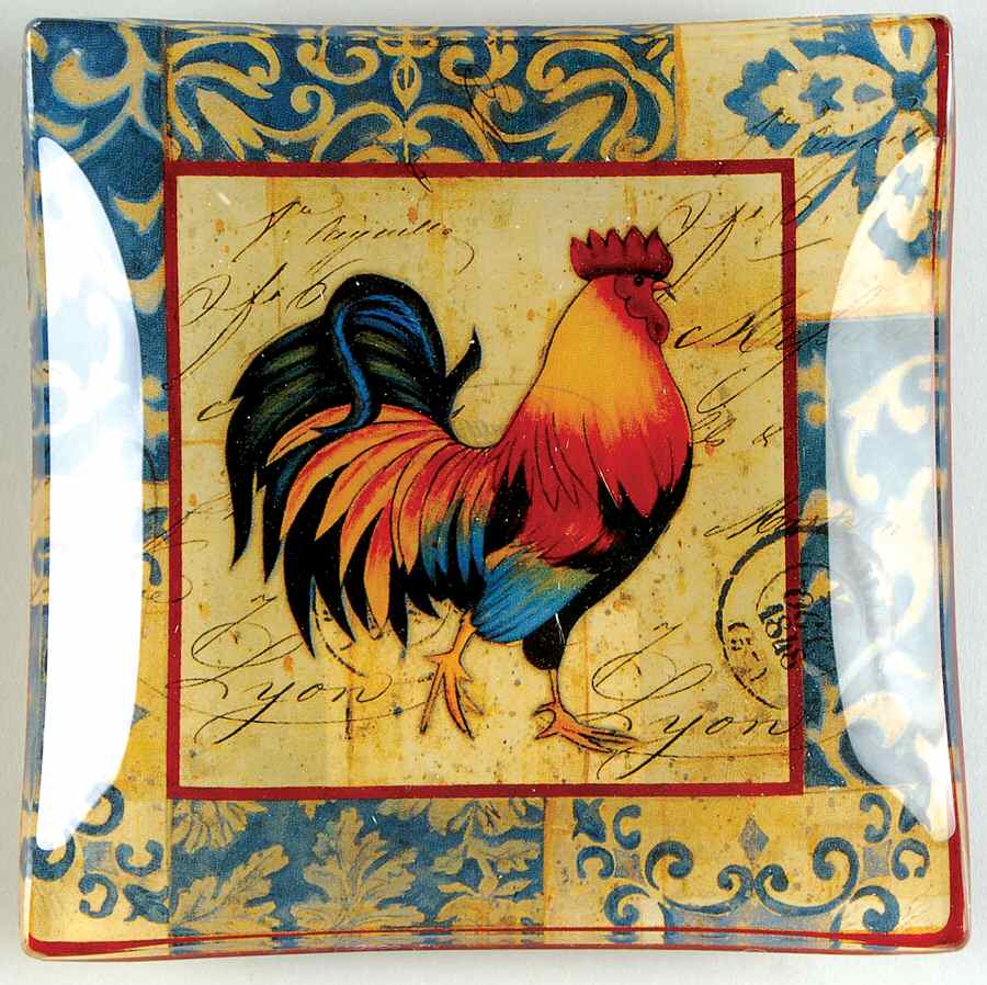 Lille Rooster Glassware Canape Plate by Certified International-1