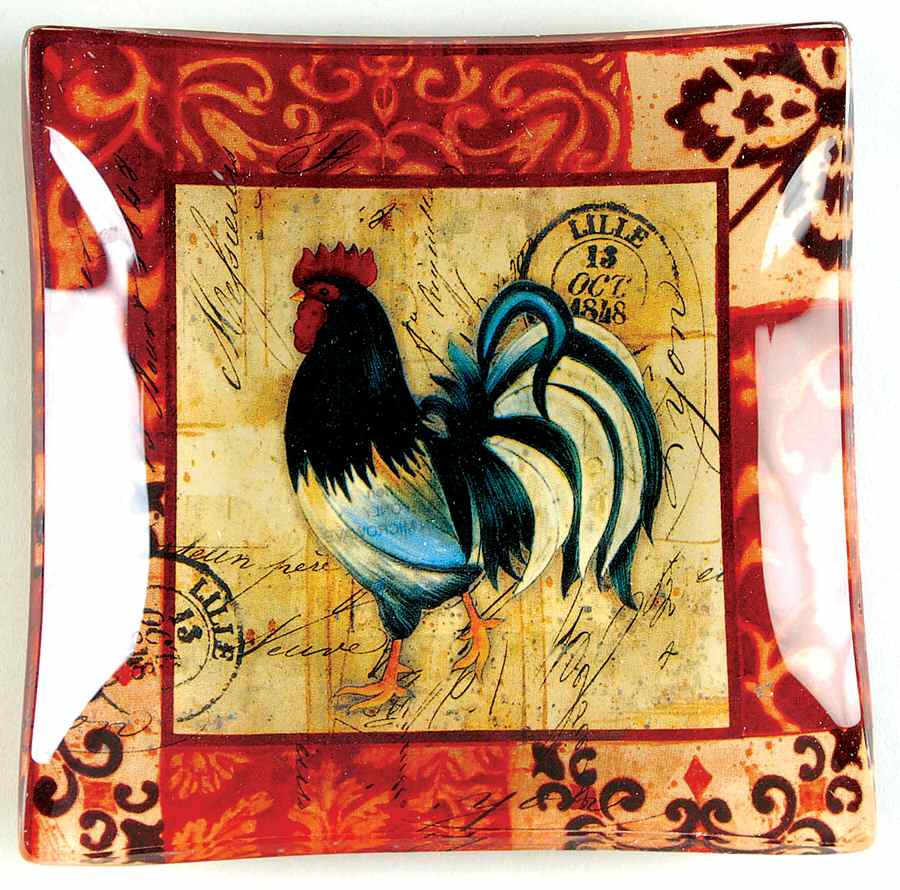 Lille Rooster Glassware Canape Plate by Certified International-1