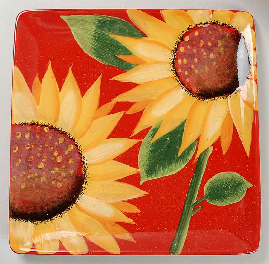 Sun Blossom 12" Square Serving Platter by Certified International-1
