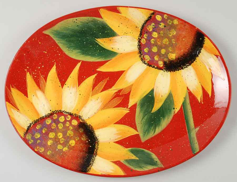 Sun Blossom 16" Oval Serving Platter by Certified International-1