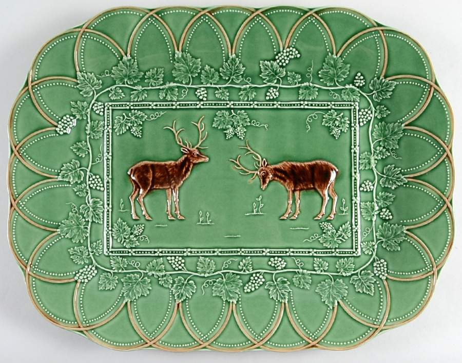 Hunting 18" Oval Serving Platter by C E Corey-1