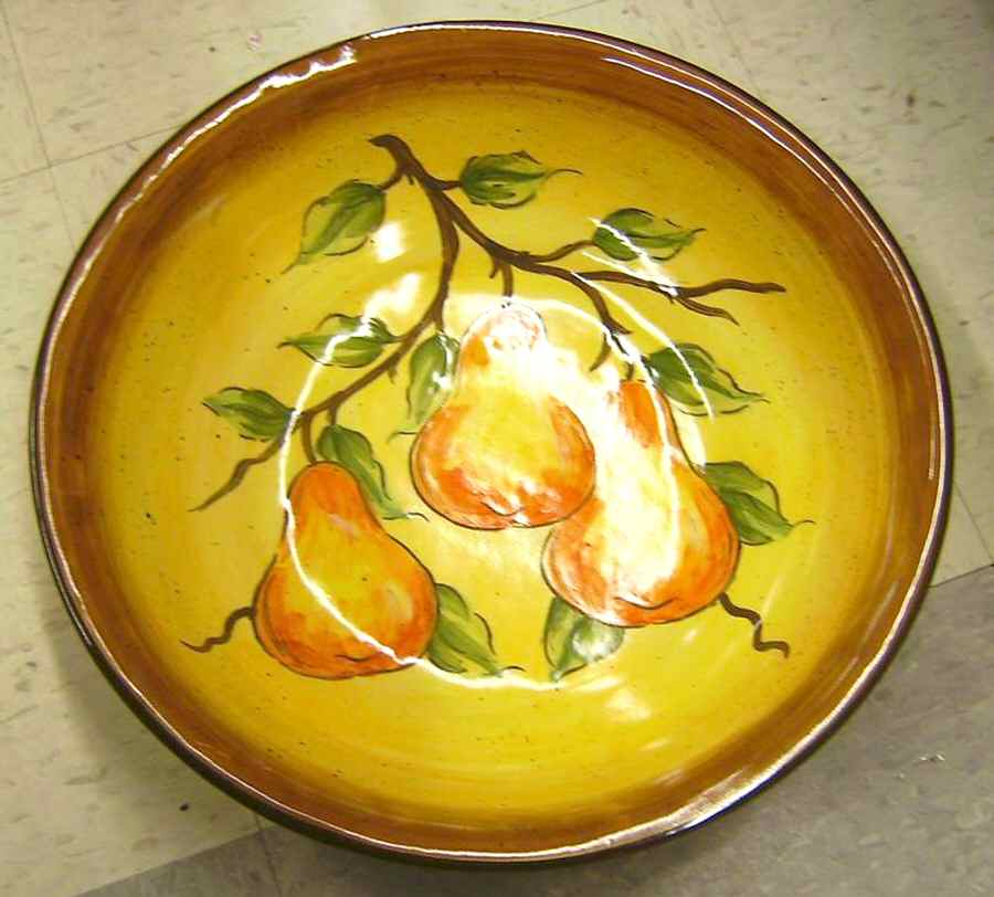 Anjou Pear 12" Round Serving Bowl by China (Made in China)-1