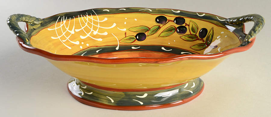 French Olives 13" Oval Handled Bowl by Certified International-1