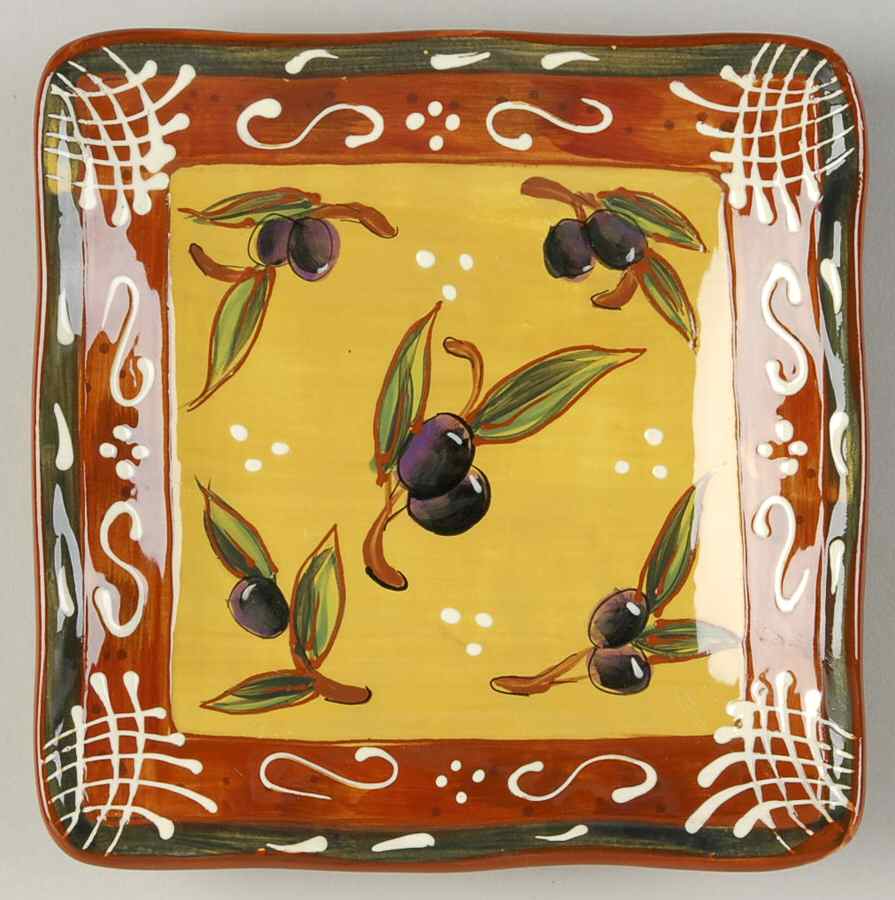 French Olives Square Canape Plate by Certified International-1