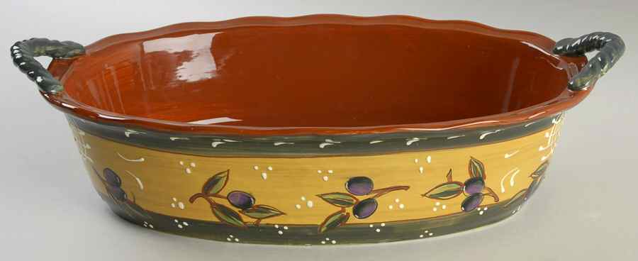 French Olives 14" Oval Baker by Certified International-1