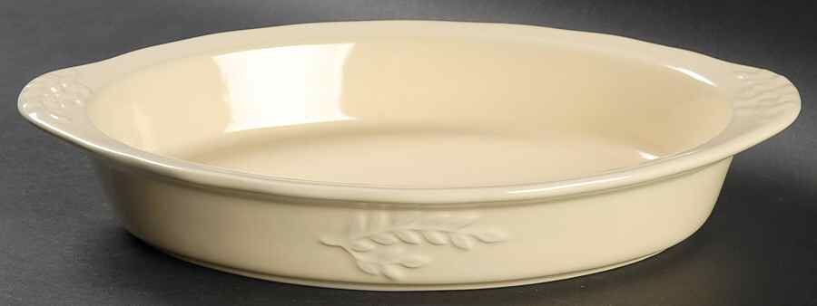 Cuisineware Ivory (Embossed Leaves) 11" Augratin by Certified International-1