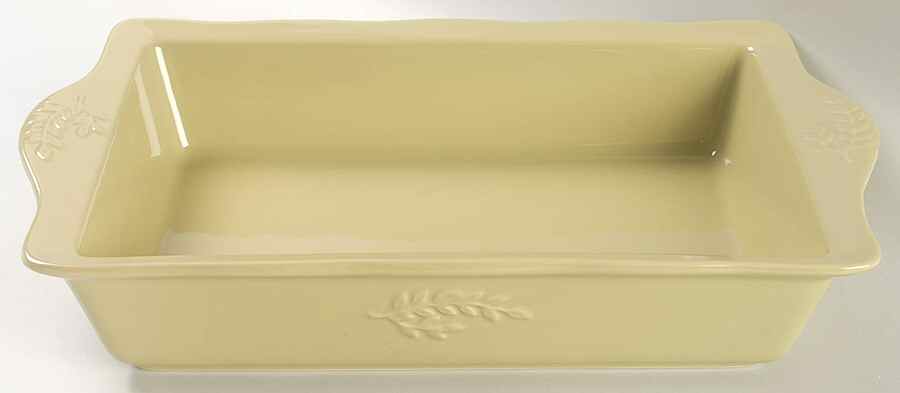 Cuisineware Green (Embossed Leaves) 15" Rectangular Baker by Certified International-1