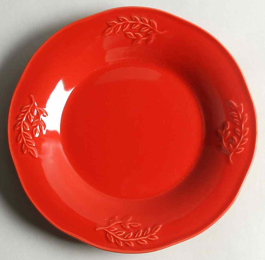 Cuisineware Red (Embossed Leaves) Salad/Dessert Plate by Certified International-1