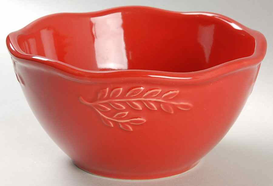 Cuisineware Red (Embossed Leaves) Individual Ice Cream Dish by Certified International-1