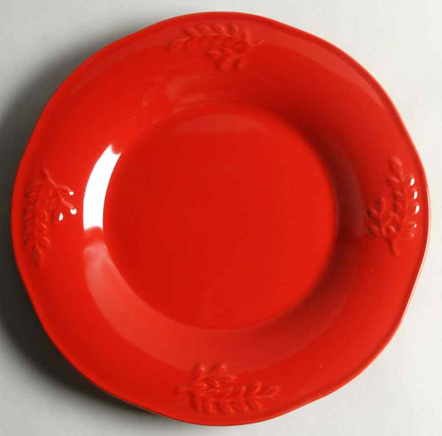 Cuisineware Red (Embossed Leaves) Dinner Plate by Certified International-1