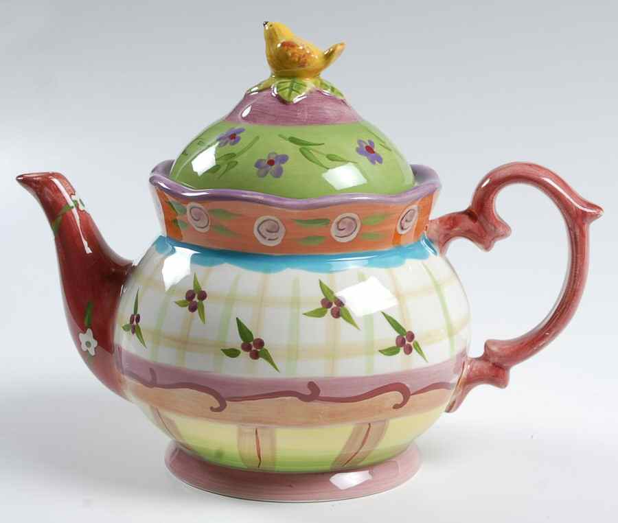 Tea Garden Teapot & Lid by Certified International-1