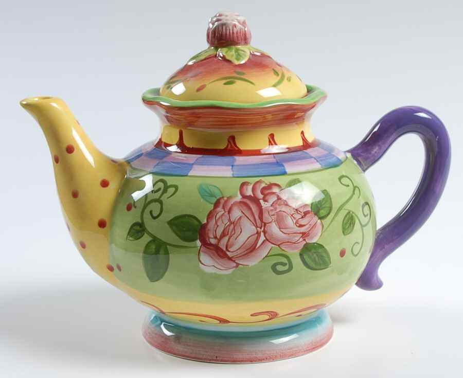 Tea Garden Small Teapot & Lid by Certified International-1