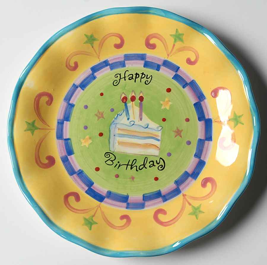 Happy Birthday Salad/Dessert Plate by Certified International-1