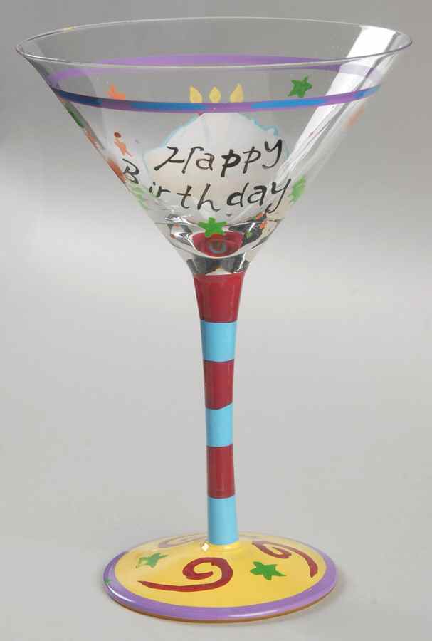 Happy Birthday Glassware Martini by Certified International-1