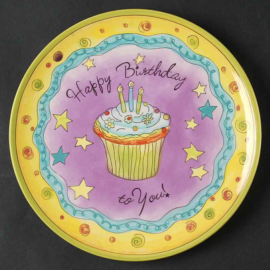 Happy Birthday Salad/Dessert Plate by Certified International-1