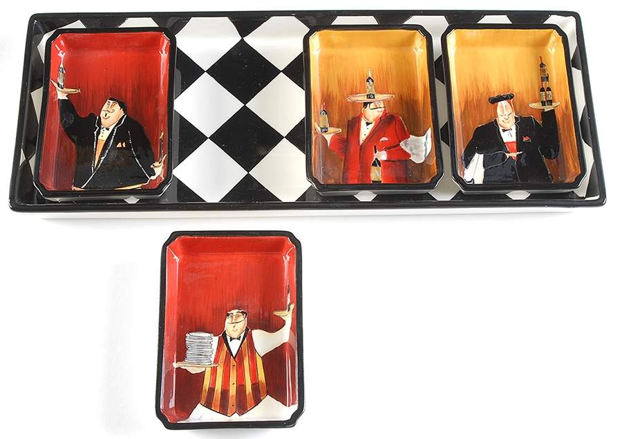 Bistro (5 Piece) Condiment Bowl Set (4 Bowls & Tray) by Certified International-1