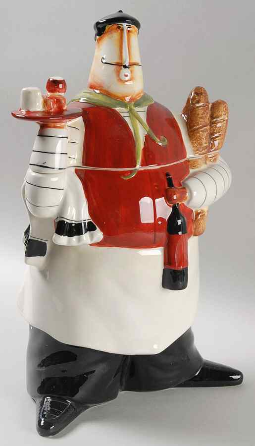 Paris Chefs Figural Cookie Jar & Lid by Certified International-1