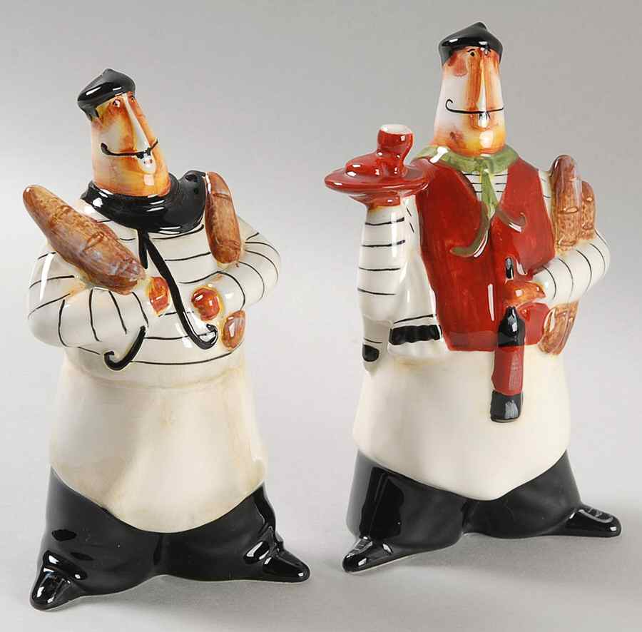 Paris Chefs Figural Salt & Pepper Set by Certified International-1