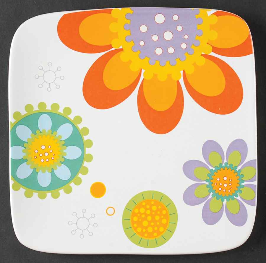 Modern Garden Square Salad/Dessert Plate by Certified International-1