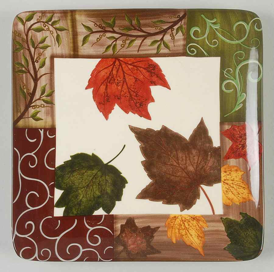 Fall Elegance Square Salad/Dessert Plate by Certified International-1