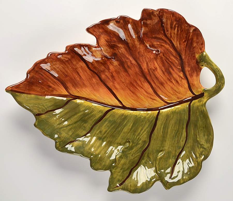 Fall Elegance 16" Leaf Shaped Platter by Certified International-1