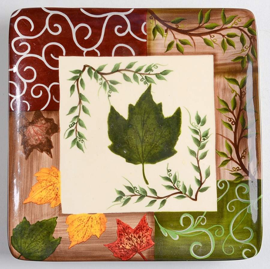 Fall Elegance Square Salad/Dessert Plate by Certified International-1