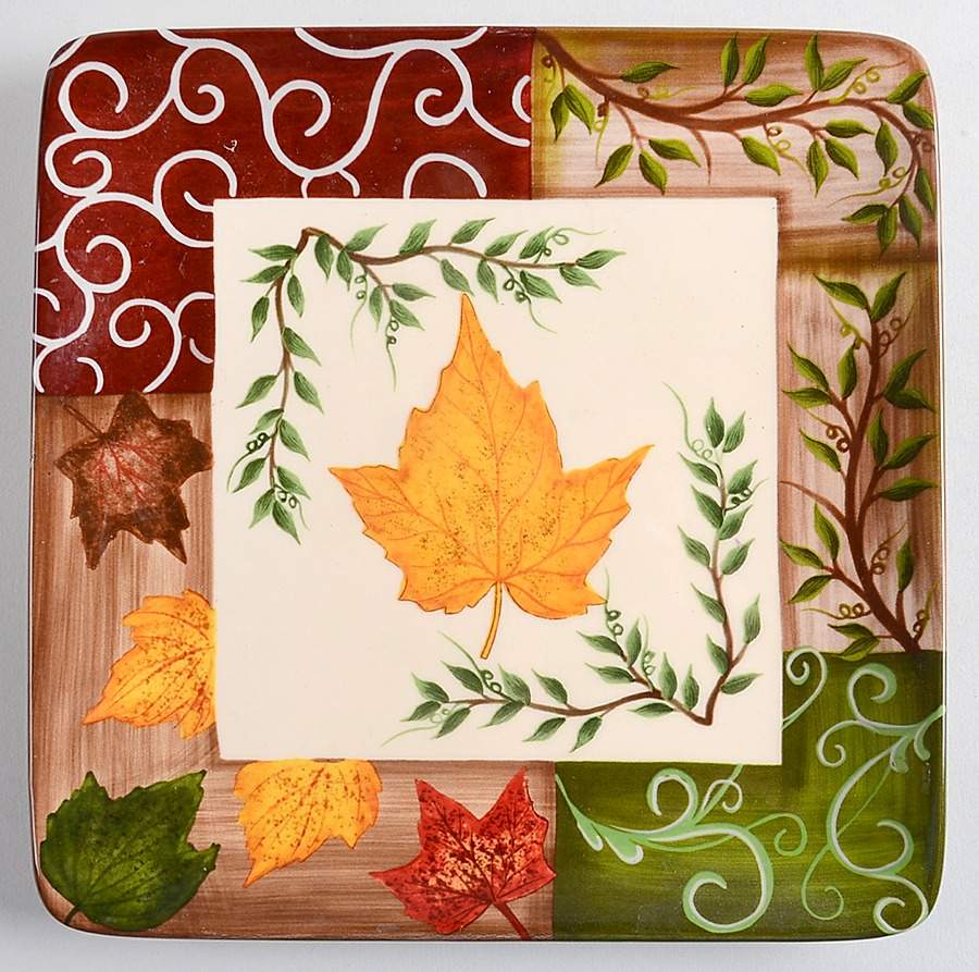Fall Elegance Square Salad/Dessert Plate by Certified International-1