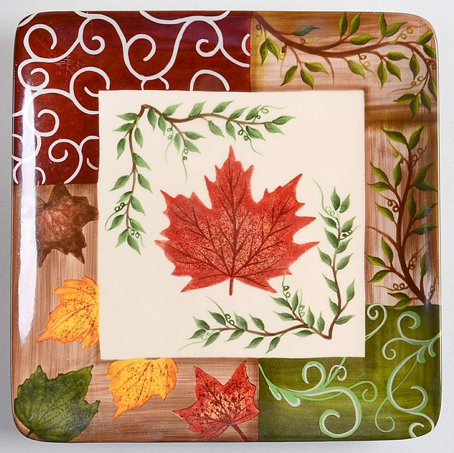 Fall Elegance Square Salad/Dessert Plate by Certified International-1