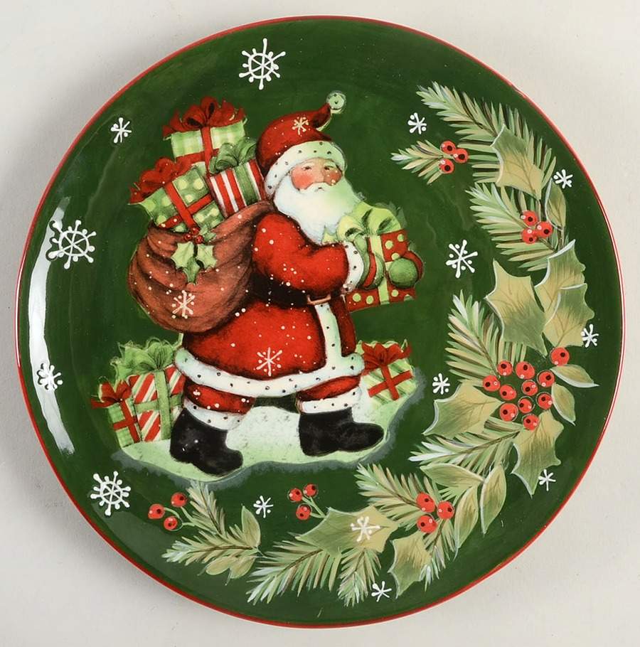 Vintage Santa Salad/Dessert Plate by Certified International-1